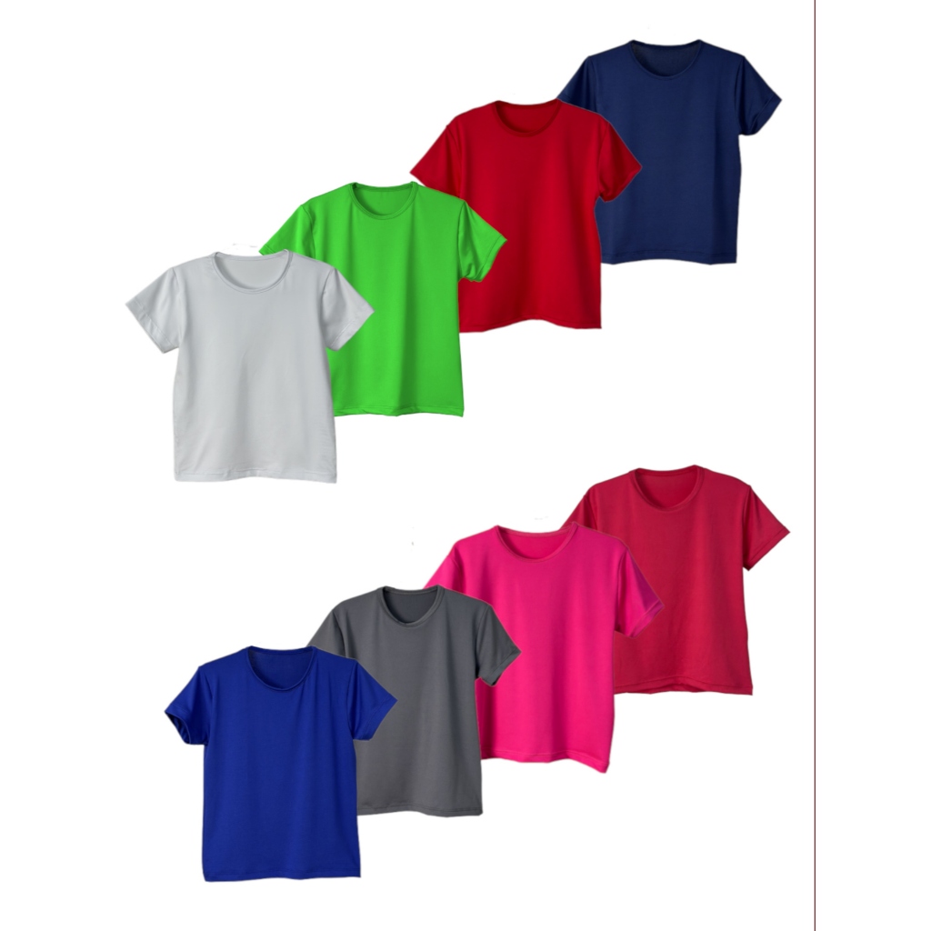 Kit 3 Camiseta Proteção UV 50+ com Dryfit Leve Infantil Unissex Sortido