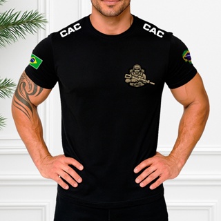 Camisa Básica 100% Algodão CAC Colecionador Atirador Caçador Brasão No Peito E Manga SEM NOME em Oferta na Shopee