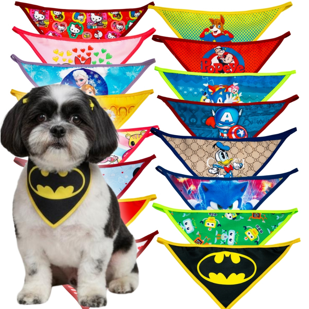 Kit Bandanas Sublimadas Alta Qualidade para Pet Shop – Estampas Sortidas Premium Tamanho P M GG em Oferta na Shopee