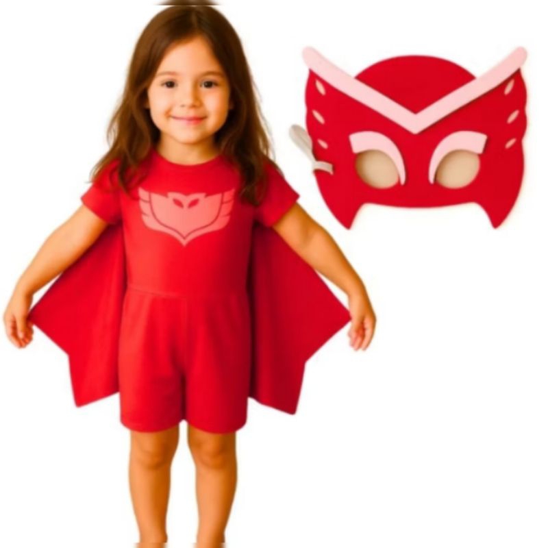 Fantasia Corujita Macacão curto infantil ( pj masks ) em Oferta na Shopee