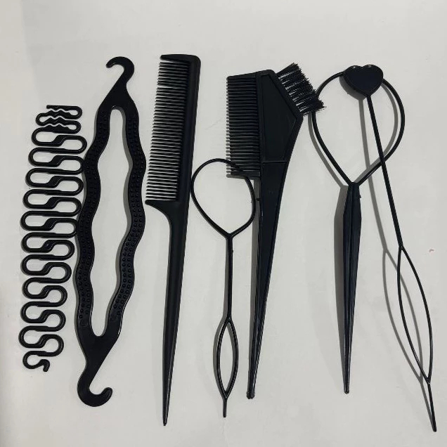 Conjunto de 7 acessórios de cabelo para tranças coque e grampos mágicos.