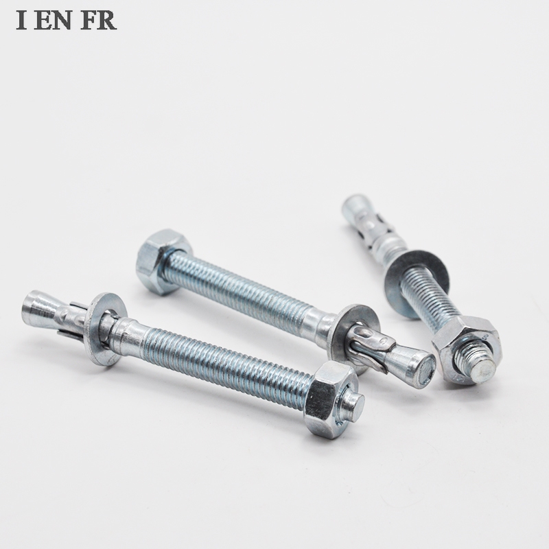 Chumbador Parabolt 8mm 80mm Com Porca E Arruela Zincado Branco Kit 10 Unidades