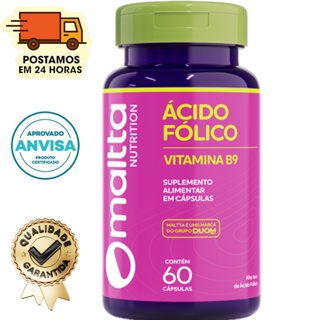 Vitamina B9 (Ácido Fólico) - 60 Cápsulas 350mg - DUOM em Oferta na Shopee