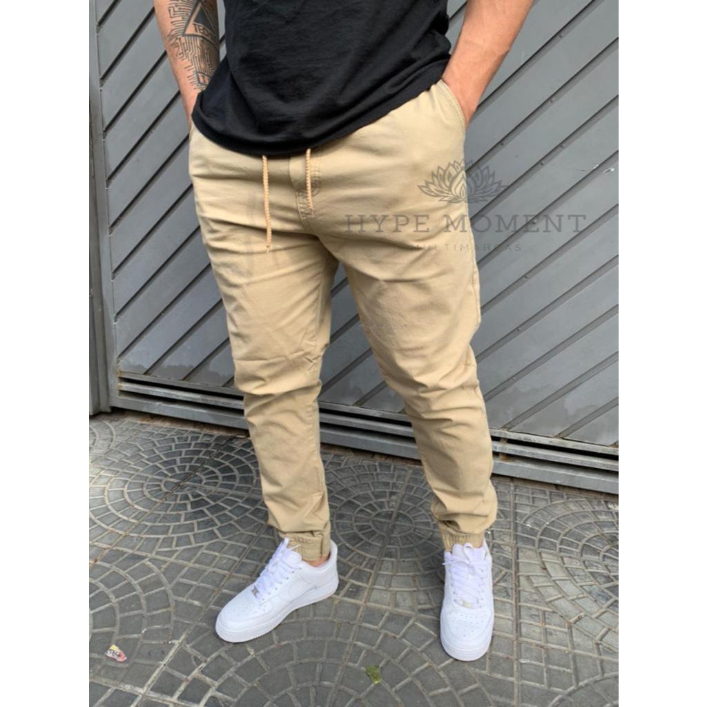 Calça Jogger Masculina Jogador Sarja com Elastano - Promoção Black Friday