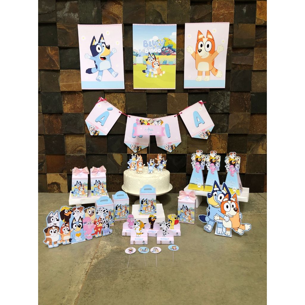 Só um bolinho Bluey e bingo | kit festa | personalizado | lembrancinha | decoração |  festa  casa | Festa de aniversário