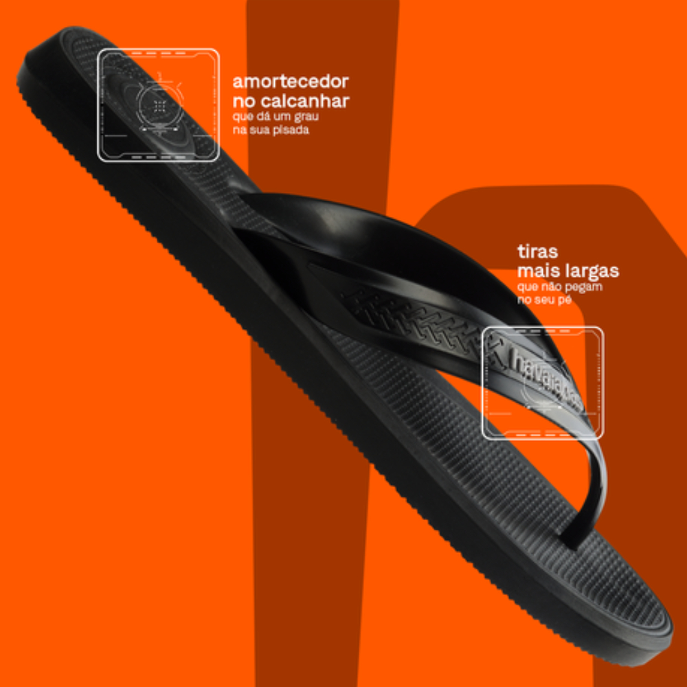 Chinelo Havaianas Top Max Confortável Antiderrapante Sandália Preto Unissex Anatômico Ortopédico Original
