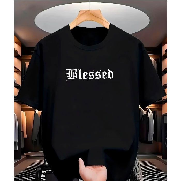Camiseta Masculina e Feminina Streetwear Oversized 100% Algodão Fio 30.1 Estampada Blessed Angels