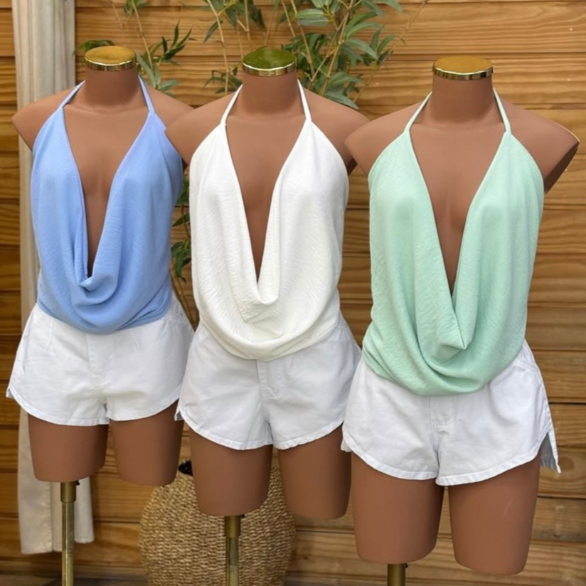 Blusa Feminina Verao Duna Estilosa decotada Costa Nua Multi Formas Cropped Blogueira Estilo Gringa