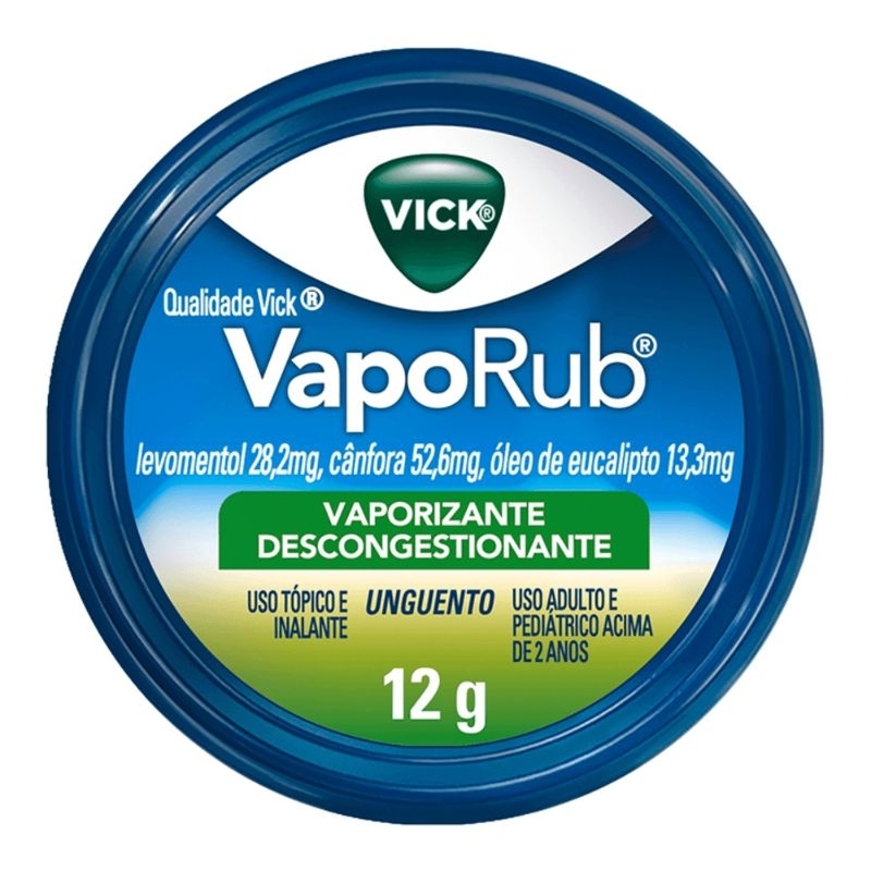 (original) Vick Vaporub pomada, 12g Vaporizante Descongestionante Alívio da Gripe em Oferta na Shopee