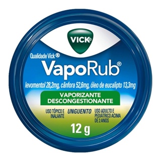 (original) Vick Vaporub pomada, 12g Vaporizante Descongestionante Alívio da Gripe em Oferta na Shopee
