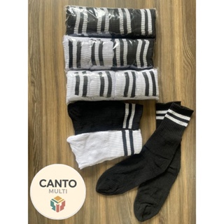 Kit 1 Até 4 Pares de Meias Listrada Confortável Cano Médio em Oferta na Shopee