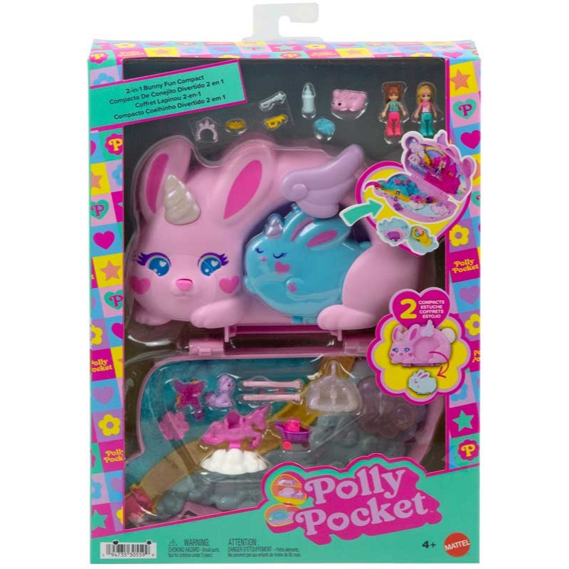 POLLY POCKET 2 EM 1 COELHINHO COMPACTO DIVERTIDO