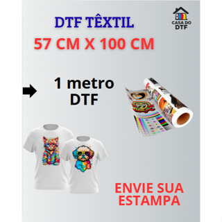 DTF Têxtil 57cm X 100cm area de Impressao.Alta qualidade para tecidos, camisetas, ecobags .Fixa com ferro em Oferta na Shopee