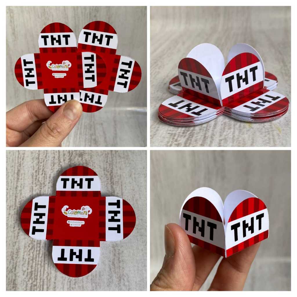 Forminhas de doce Personalizadas TNT Minecraft Roblox Bomb/ Dinamite Festa, Aniversário/Lembrancinhas