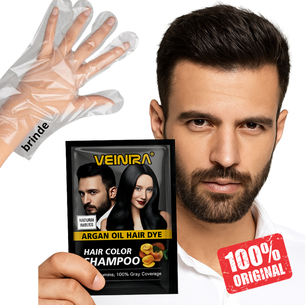 Shampoo Tonalizante Profissional Veinira Preto e Castanho Brilhante Resultado de Salão 1 Sachê em Oferta na Shopee