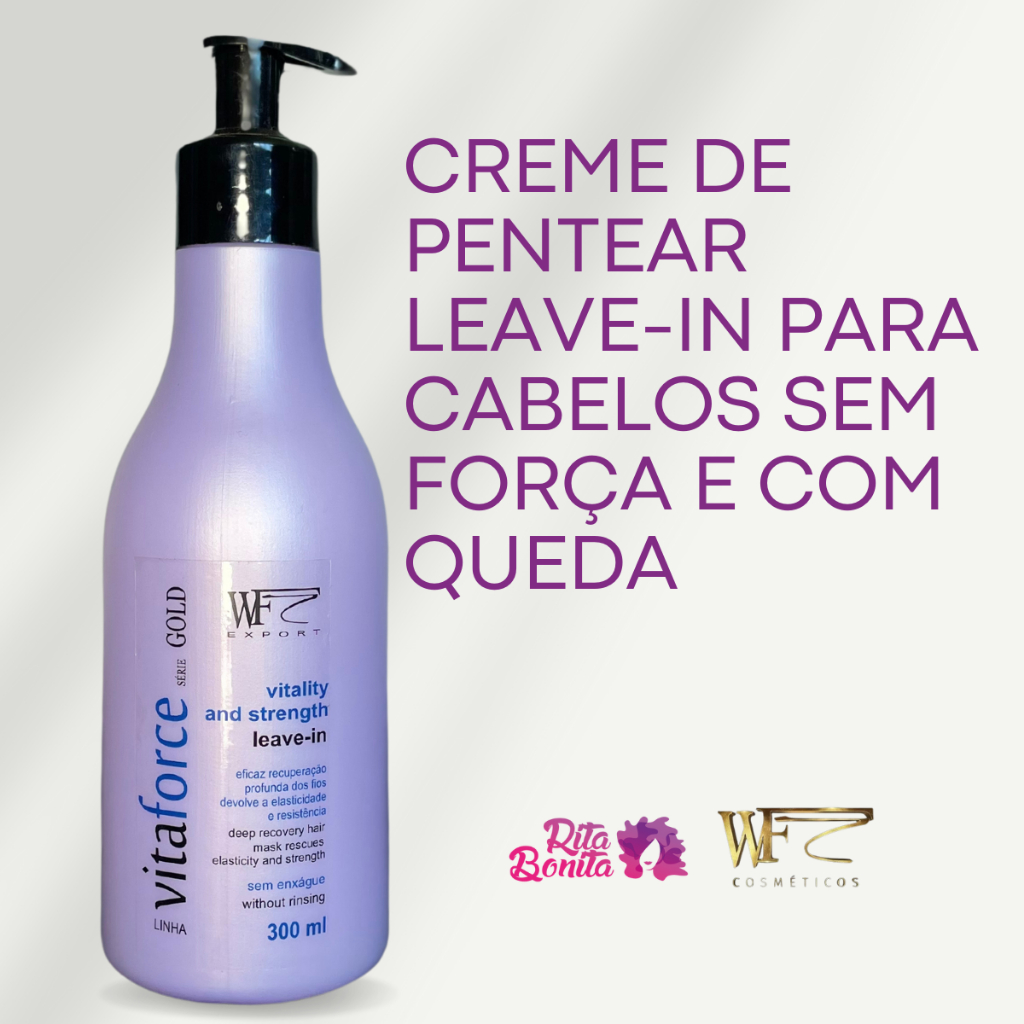 Creme de Pentear Leave-in para Cabelo com Queda, Quebra, Frágil e Danificado Pós Progressiva 300ml