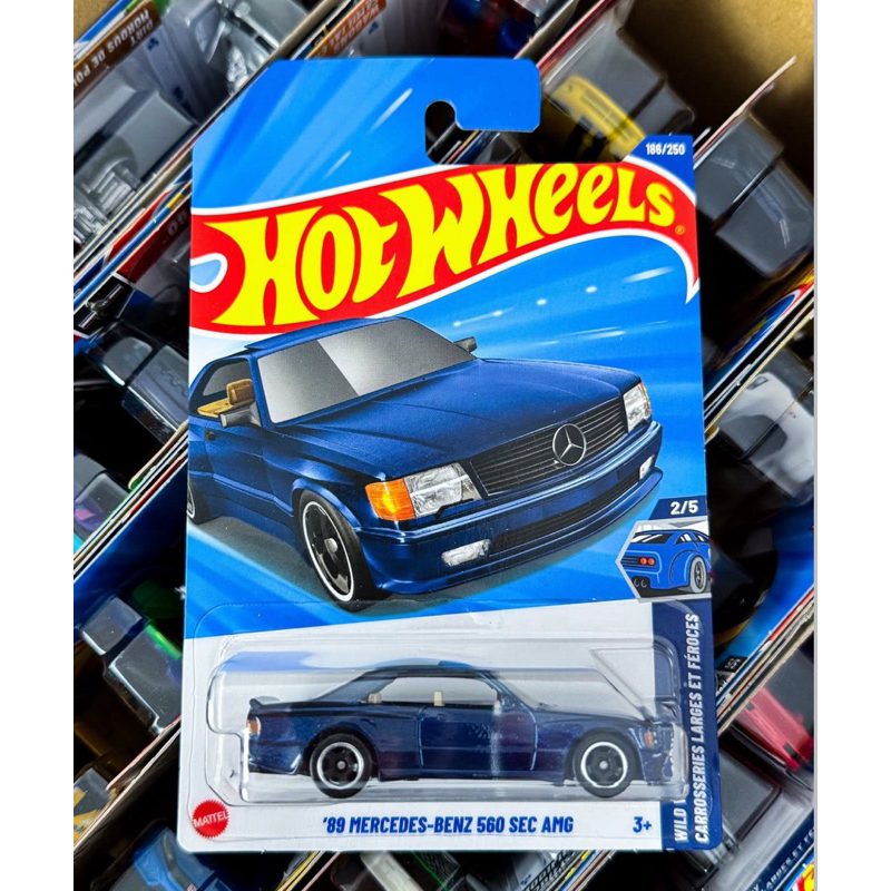 Hot Wheels Wild Widebody 2025 - ‘89 Mercedes-Benz 560 Sec AMG (Azul Escuro/Interna Marrom)