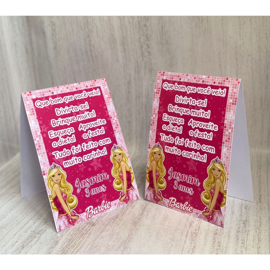 Plaquinha de agradecimento Barbie Girl Princess Personalizado com Nome |Festa Infantil Chá Aniversário Decoração