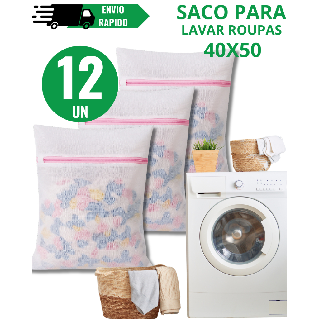 Jogo de Sacos Lavar Roupa 30 x 40 40 x 50 Sacos para Lavadora Maquina Roupa Delicada Intima Tanquinho