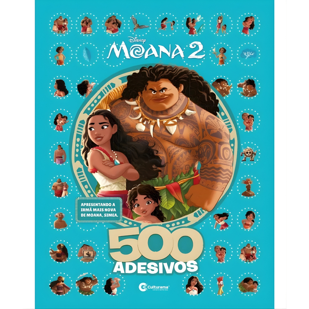 Livro + 500 Adesivos Moana Desenhos Atividades Pintura Colorir Crianças em Oferta na Shopee