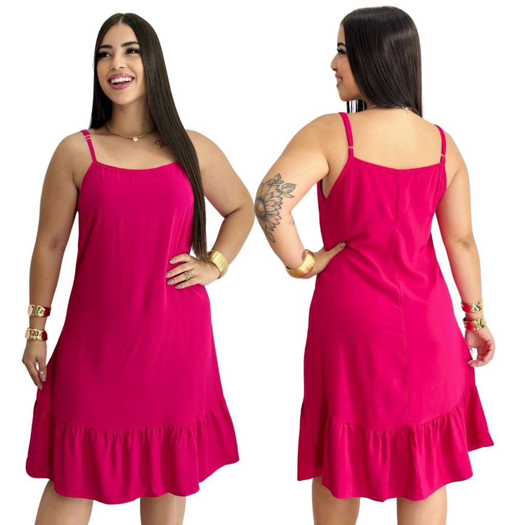 Vestido Curto Feminino Leve e Elegante com Alça Regulável Leve e Estilo Romântico Look Blogueira