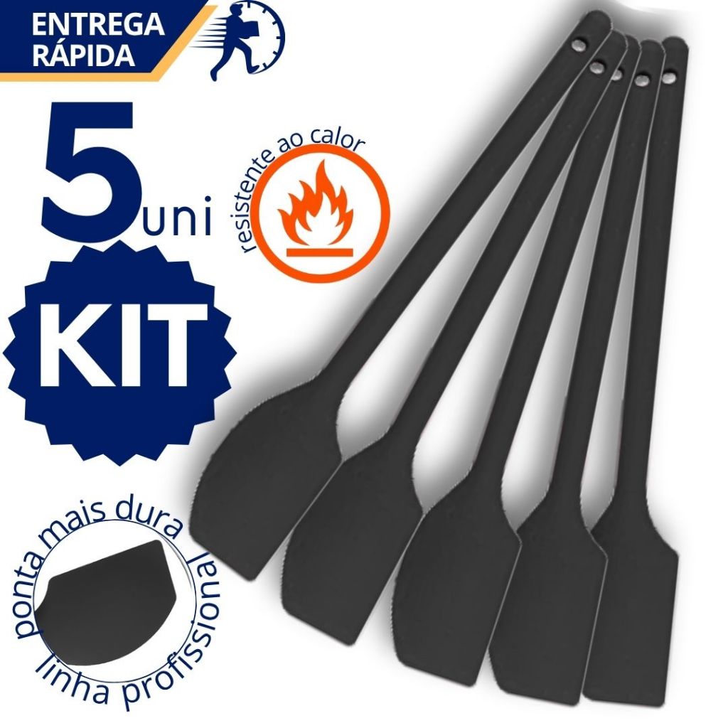 Espátula de Silicone 30 cm Cabo Longo Dura e Resistente Ideal para Alta Temperatura