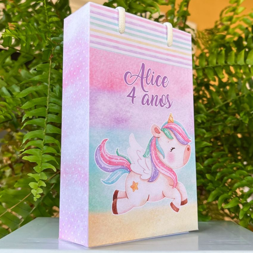 Mini sacolinha surpresa Unicornio/ Lembrancinha de festa/ Decoração infantil/ Enfeite/Festa menina