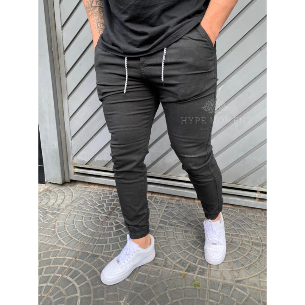 Jogger Masculina de Sarja com Bolsos | Conforto e Estilo Casual em Oferta na Shopee