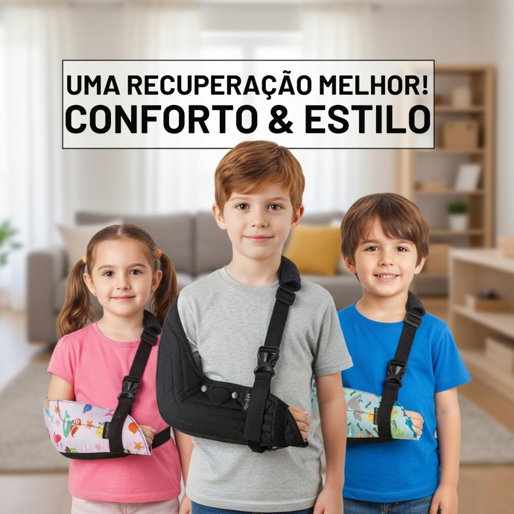 Tipoia Infantil Velpeau Estofada Bilateral Hidrolight Ombro Clavícula Cotovelo Imobilizadora
