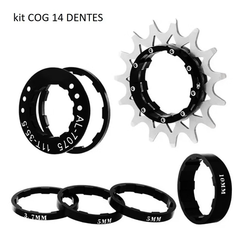Kit Cog Single Speed Gta Preto de 14 ou 16d Grau Freeride Compativel Gios hupi viking Absolut em Oferta na Shopee