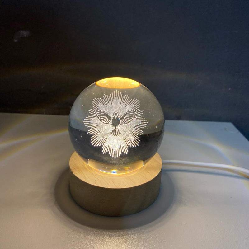 Mini Luminária Religiosa 6cm- LED 3D. Mesa, Presente, Quarto, Decoração Católica.
