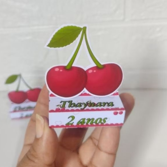 porta Bis duplo personalizado para lembrancinhas de festa de aniversário tema cerejinha ,leia a descrição.