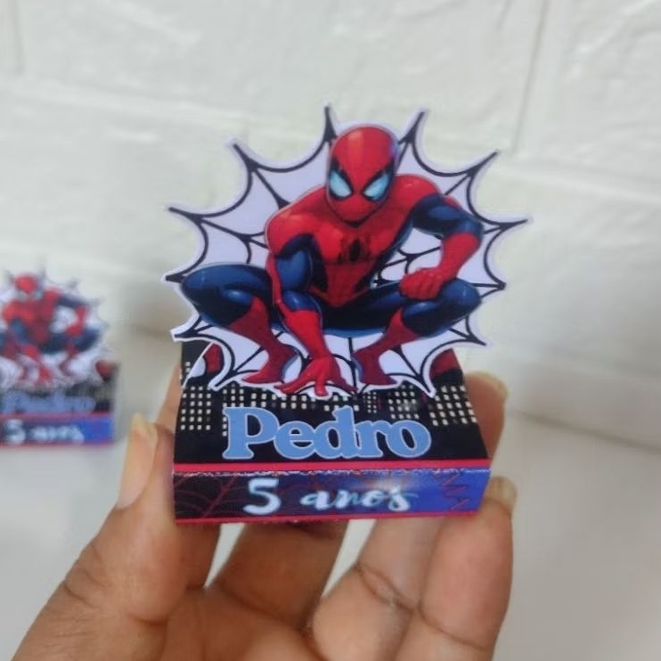 porta Bis duplo personalizado para lembrancinhas de festa de aniversário, tema Homen aranha, leia a descrição.