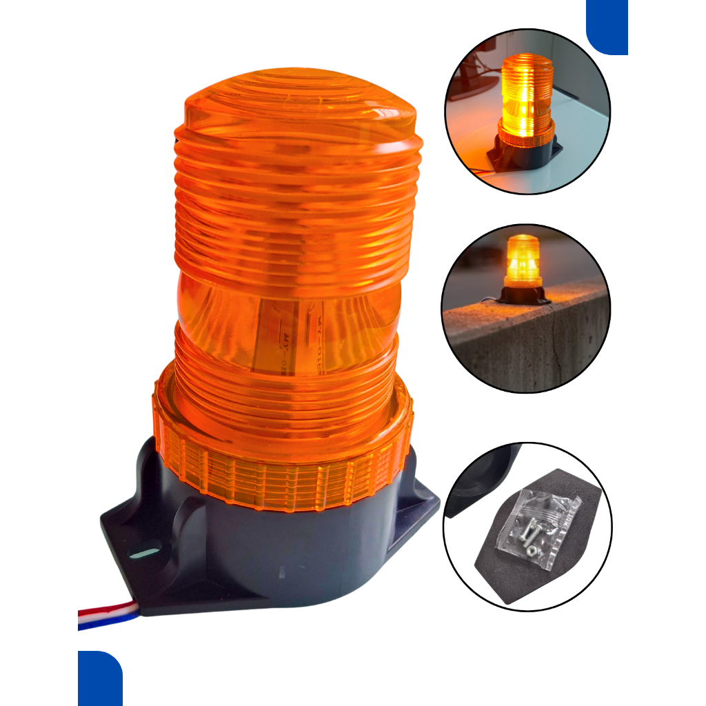 Giroflex Strobo Led Âmbar 9v-30v 12w 30 Leds Bivolt Universal Cabo luz emergencial emergencia policia bombeiro segurança em Oferta na Shopee