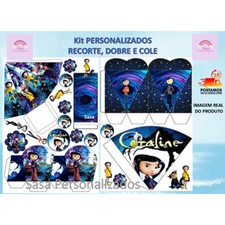 TEMA CORALINE LEMBRANCINHA PERONSALIZADA COM ou SEM NOME - 100/200 ITENS em Oferta na Shopee