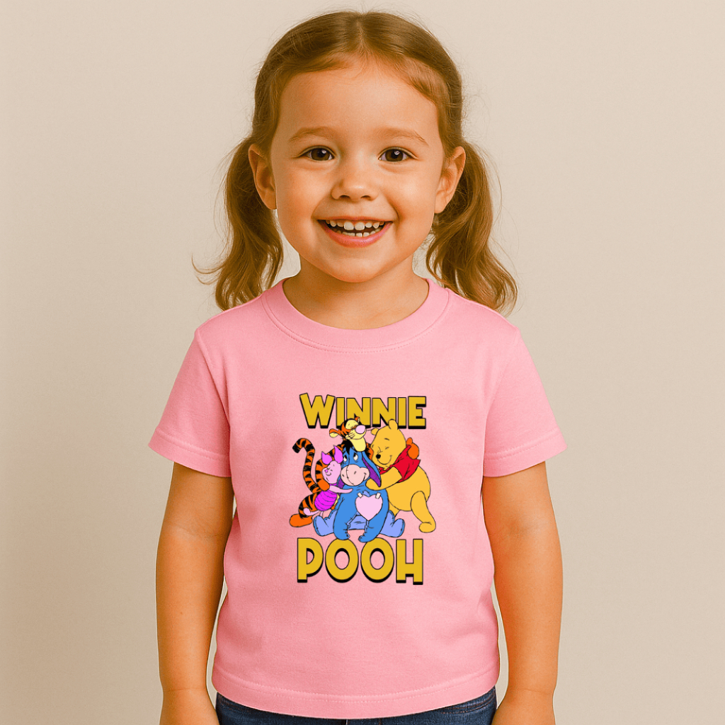 Camiseta Infantil Juvenil Ursinho Pooh Pra Menina - Camiseta Feminina Blusinha Pra Menina
