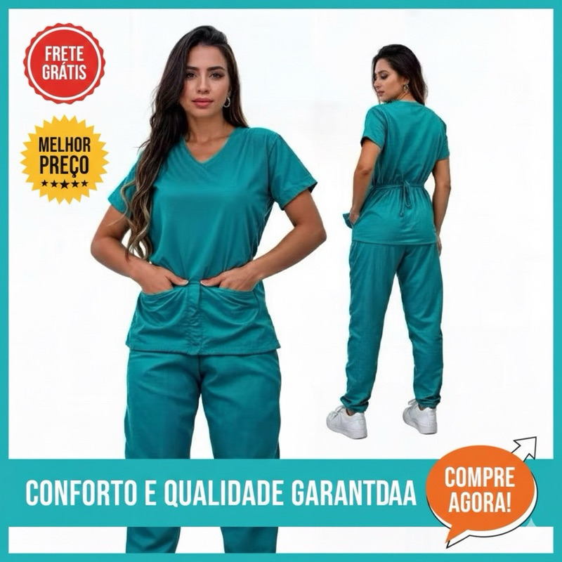 Conjunto Feminino Pijama Cirúrgico Scrub Hospitalar Exclusivo em Oferta na Shopee