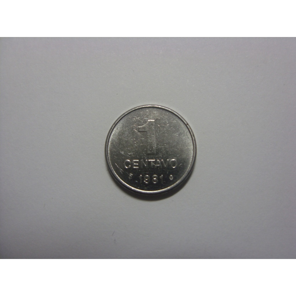 Rara Moeda Brasil 1 Centavo 1981 Soja Aço Inox, Tiragem 100 Mil Peças.