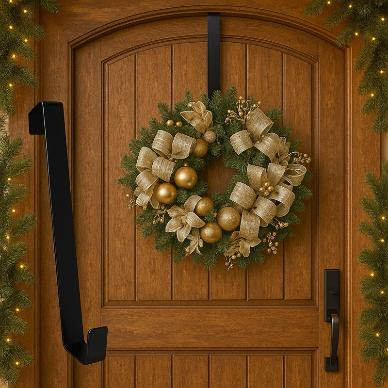 Gancho Preto de Porta 38cm Suporte para Guirlanda Natalina em Oferta na Shopee