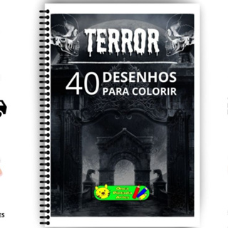 Livro de Colorir Terror A4 40 Desenhos — Ideal para +15 Anos • Presente Sombrio em Oferta na Shopee