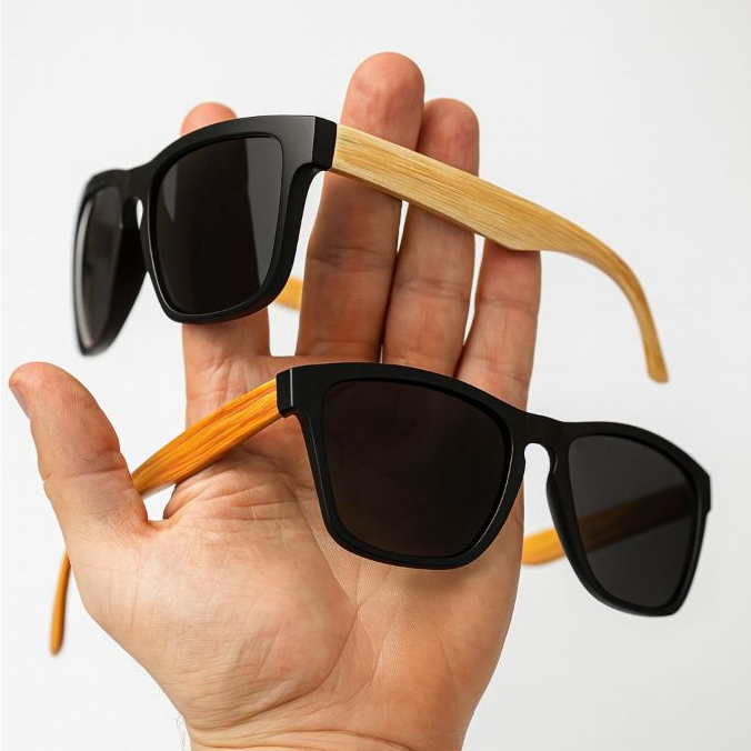 óculos de sol haste clássico em madeira bambu moda retro e proteçao uv400 em Oferta na Shopee