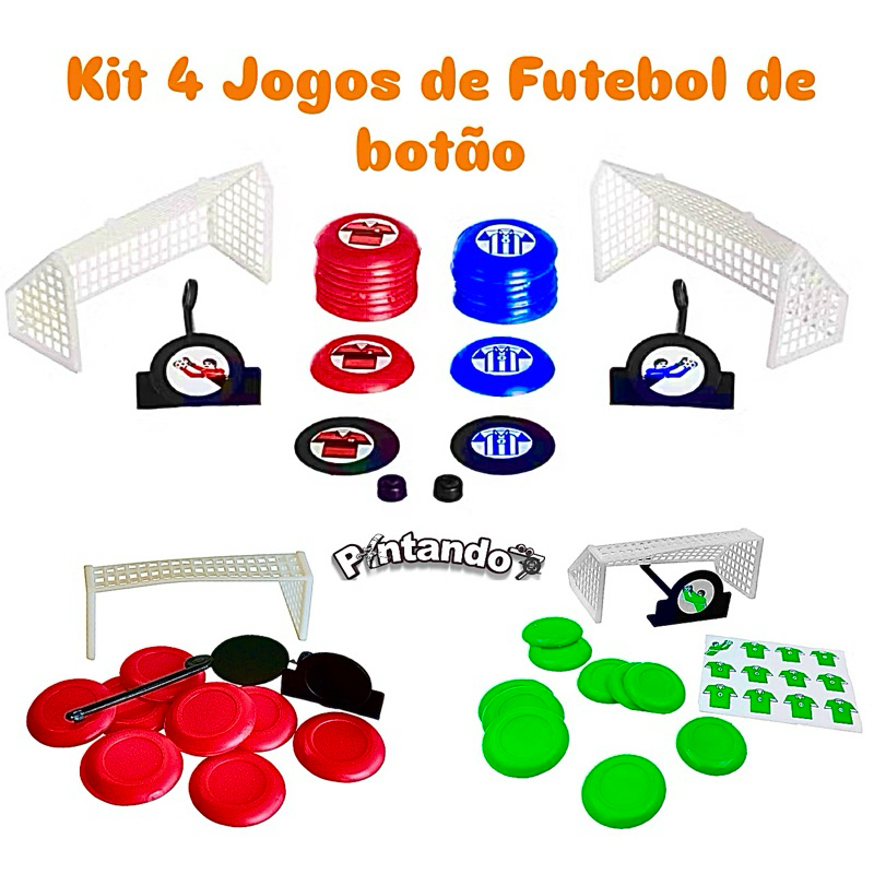 Kit 4 Jogos de Futebol de Botão Jogo de Botão Brinquedo Lembrancinha Festa Infantil