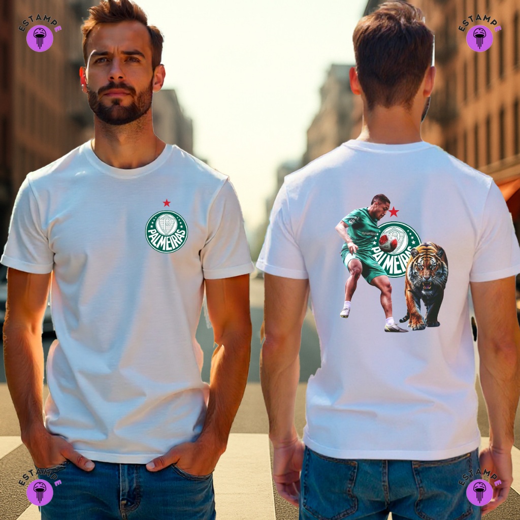 Camisa Camiseta Basica Palmeiras Vitor Roque Tigrinho Verdão Futebol Blusa 100% Algodão Premium Adulto Unissex