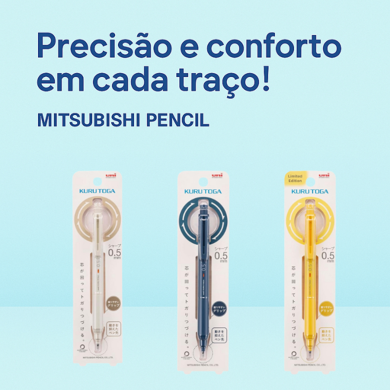 Mitsubishi KURUTOGA KS 0.5mm – Lapiseira Automática com Ponta Rotativa
