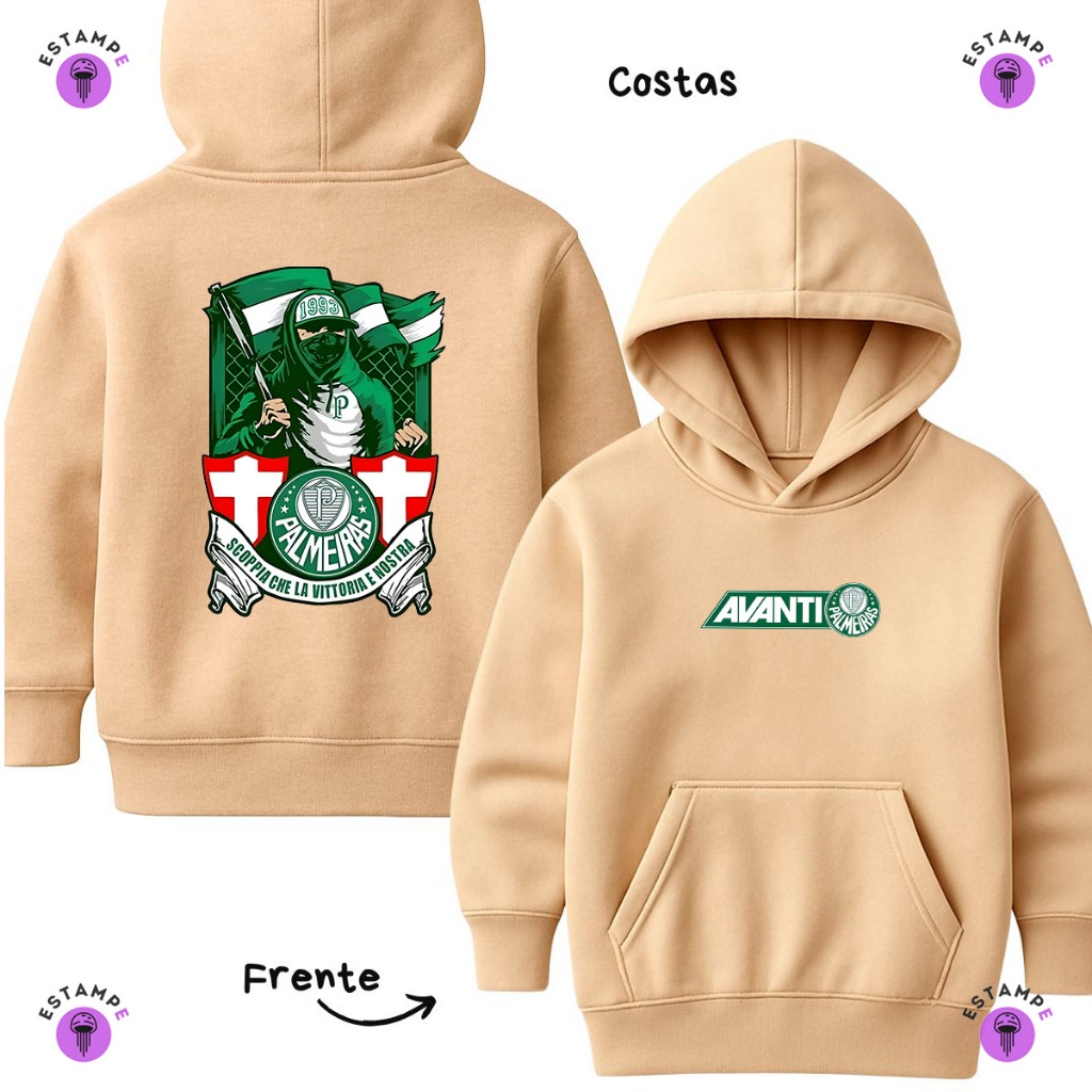 Moletom Canguru Infantil Palmeiras Avanti Mancha Verde Blusa De Frio Agasalho Casaco Unissex Menino Menina
