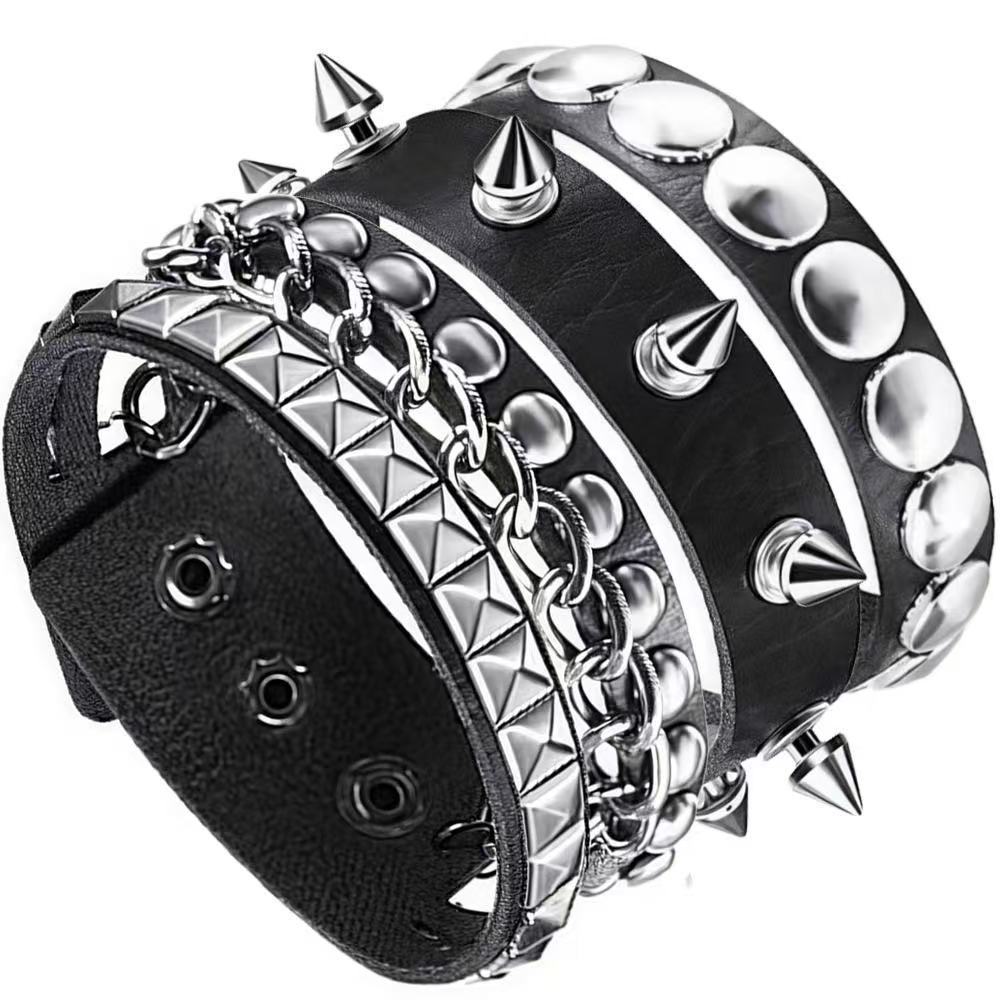 Pulseira Multicamadas Pulseira Punk Street Dance Rock Estilo Personalidade Dominadora