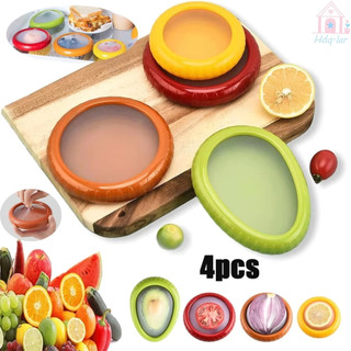 4Pcs Caixa de Silicone Armazenamento Frutas/Legumes: Reutilizável, Mantém Cebola/Abacate Frescos