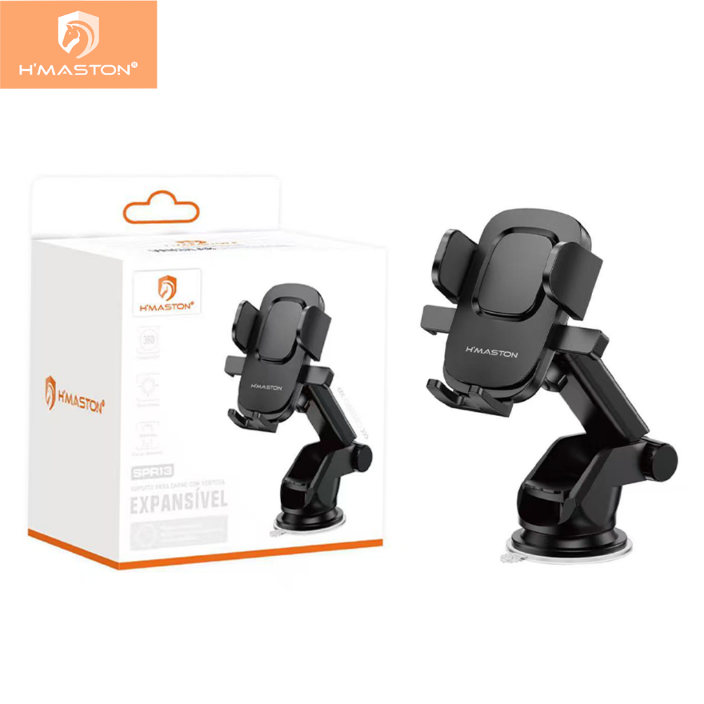 H'maston SPR13 Suporte Adsortivo Para Automóvel Celular Veicular Ventosa Silicone Painel Livre 360°
