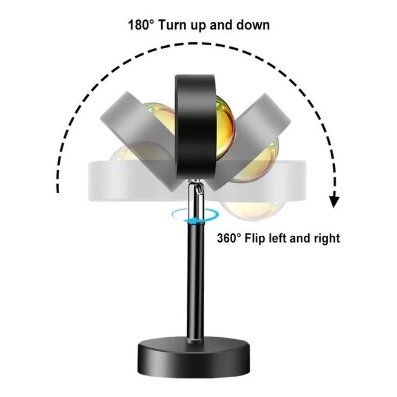 Lâmpada Pôr do Sol com Controle Remoto Luz Noturna USB 16 Cores Ajustáveis para Decoração de Quarto e Festas