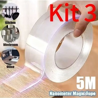 Fita Dupla 3M 5M Face Extra Forte Transparente NanoGel Silicone Mágica Adesiva Cola na Parede Móve em Oferta na Shopee